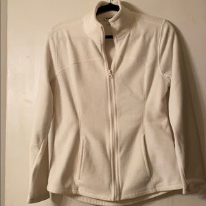 Winter white long sleeved full zip fleece
